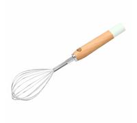 Dr. Oetker Retro Schneebesen mit Holzgriff, Schnee Besen, Küchenbesen, Küchenhelfer, Holz Buche / Edelstahl, Silber, 27 cm, 4619