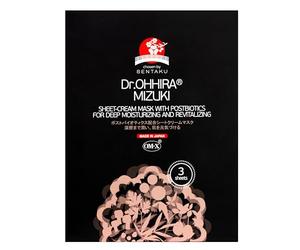 Dr. OHHIRA MIZUKI Sheet-Cream Masque avec postbiotiques pour hydrater et revitaliser intenses (3 feuilles x 30 ml)