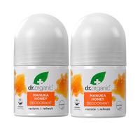 Dr Organic Lot de 2 déodorants au miel manuka, sans aluminium, hydratant, nourrissant et hydratant, végétalien, sans cruelty, sans paraben et sans SLS, 50 ml
