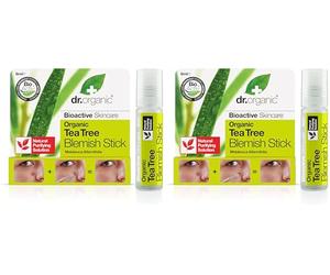 Dr. Organic Roll-On Anti-Boutons au Tea Tree Bio, Amande, 8 ml (Lot de 2)