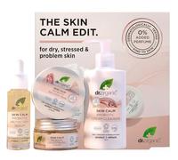 Dr Organic Skin Calm Edit Lot de soins de la peau pour homme et femme Pour peaux sèches, stressées et problématiques végétaliennes, sans cruelty, sans paraben et sans SLS 150 ml, 100 ml, 30 ml et 50