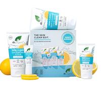 Dr Organic Skin Clear Edit Paquet de soins de la peau pour femme et homme Pour peau Oily Blemish-Prone Vegan, cruelty, paraben et sans SLS 125 ml, 150 ml, 50 ml et 10 ml