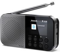 Dr-P520(Gy) Osaka-Radio Numérique De Poche Portable Avec Bluetooth 5.3,Lecteur Audio Mono Dab+/Fm,Compact Et Léger,Alimentation Usb-C/Batterie,Double Réveil,Gris