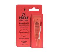 Dr.PAWPAW Coral Crush Huile à lèvres teintée (8 ml), teinte végétalienne naturelle, hydratante brillante avec PAWPAW, aloe vera et huile de ricin, couleur à construire pour des lèvres nourries et