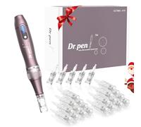 Dr. Pen A10 Stylo Microneedling Professionnel avec 25 Cartouches de Remplacement, 5 niveaux et affichage LED Dermapen pour la croissance des cheveux, le visage, le corps et les soins de la peau