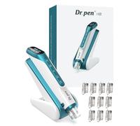dr pen H6 Dermapen Microneedling - 2026 Nouveau Hydra Pen, soin double lumière, infusion auto sérum, croissance cheveux, anti-âge, fermeté, éclat imperfections, avec 10 cartouches(Bleu)