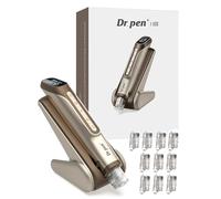 dr pen H6 Microneedling Pen - 2026 Nouveau Dermapen, soin double lumière, infusion auto sérum, croissance cheveux, anti-âge, fermeté, éclat imperfections, 5 types×2 cartouches(Or)