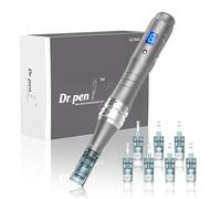 Dr. Pen M8 Kit de micro-aiguilles sans fil Ultima M8 Derma Roller avec 22 cartouches pour la croissance des poils du visage et du corps, appareil professionnel de micro-aiguilletage (12 cartouches 16