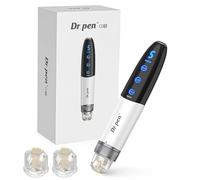 Dr. Pen Q1S Microneedling Pen, 3-EN-1 : Lumière Rouge et Bleue, 5 vitesses, 3 niveaux d'intensité EMS, Sans Fil Dermapen Kit pour Visage, Cuir Chevelu, Corps et Barbe, 2 Micro-Aiguilles.