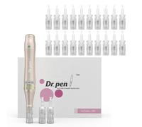 Dr.pen Ultima M5 - Stylo Microneedling Sans Fil Professionnel, Appareil Beauté Électrique Réglable avec 12 Cartouches 12 Pins (0,25 mm) & 10 Cartouches 36 Pins (0,25 mm)
