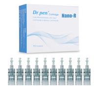 Dr. pen Ultima M8/M7S Cartridges Nano-R, 10 Pièces Pour les Soins de la Peau, le Traitement de L'acné et la Réduction des Taches, 10 pièces, Nano-R pour M8/M7S