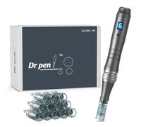 Dr. Pen Ultima M8 Microneedling Pen, Original Dr Pen Machine Électrique Microneedling Kit Professionnel Stylos Microneedle pour Visage Corps Cheveux Barbe Croissance - 12 Cartouches