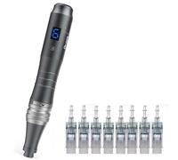Dr. pen Ultima M8 Stylo microneedling avec 8 types de cartouches - Stylo sans fil Dr Pen microneedling Le meilleur cadeau de Noël pour femme/homme (M8 gris)