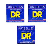DR PHR-11 Pure Blues Cordons de guitare électrique, 011-050, paquet de 3