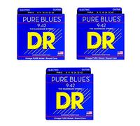 DR PHR-9 Pure Blues Cordes pour guitare électrique, 009-042, pack de 3