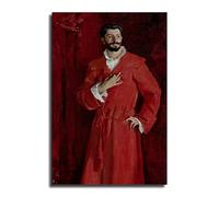 Dr. Pozzi at Home par John Singer Sargent - Impression sur toile moderne pour décoration de chambre à coucher - 50 x 75 cm