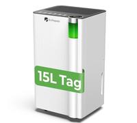 DR.PREPARE Déshumidificateur d Air 15L/J, Séchage des Vêtements, 3 Modes, Mode Sommeil, 35dB, Minuterie 24H, Déshumidificateur Electrique pour 20-30㎡, Deshumidificateur avec Tuyau de Vidange