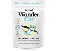 Dr.SAM WonderCat - Poudre de santé pour chat - Complément alimentaire hautement dosé pour les articulations, les intestins, le stress, les dents, la peau et le pelage, 100 % végétal, fabriqué en