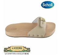 DR.SCHOLL Zoccolo Ouvert En Bois Pescura Plat Sandale Cuir Sable Cale