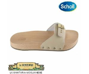 DR.SCHOLL Zoccolo Ouvert En Bois Pescura Plat Sandale Cuir Sable Cale