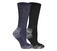 Dr. Scholl's Blister Defense Crew Socks-2 & 3 Pair Packs-Moisture Wicking & Non-Binding Cushioned Comfort Chaussettes décontractées, Noir Denim, Taille Unique (Lot de 2) Femme