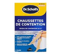 Dr. Scholl's Chaussettes de contention: Compression cliniquement prouvée pour l'avion. Prévient le gonflement des chevilles et TVP - Naturel - Pointure 39-42-1 paire
