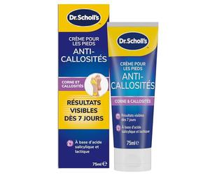 Dr. Scholl's Crème Pieds Traitement Intensif Anti-Callosité et Corne, 75ml - Soin Très Secs et Abîmés, Base Acide Salicylique, Pour Les Zones Calleuses, Adoucit Corne Pied, Résultats Visibles 7 Jours