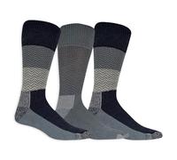 Dr. Scholl's Defense Socks 2 Packs-Anti-Blister, Moisture-Wicking, Cushioned Comfort Chaussette, Navy Chevron Crew (3 Paires), 7-12 (Lot de 3) Homme