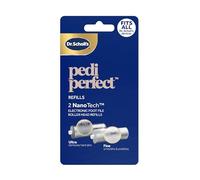Dr. Scholl's NanoTech Têtes de rechange pour râpe électronique Pedi Perfect Pro - Pack mixte, 1 x ultra grossier pour enlever la peau dure, 1 x fine grossière pour lisser et polir, utiliser sur pieds