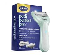 Dr. Scholl's Râpe électrique Pieds Pedi Perfect Pro avec 3 rouleaux Nano Tech - Élimine les callosités pour des pieds doux et beaux - Autonomie 90 minutes - Rechargeable et Etanche