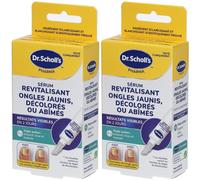 Dr. Scholl's Sérum Revitalisant Ongles Jaunis, Décolorés ou Abîmés - Triple Action: éclaircit, lisse, et hydrate Concentré 2x10 ml