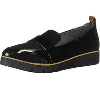 Dr. Scholl's Shoes Femme Webster Mocassin, Microfibre Vernie Noire, 37.5 EU