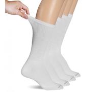 Dr. Scholl's Women's 4 Pack Diabetic & Circulatory Non-binding Low Cut Casual Sock, Solid White, Shoe Size 4-10 US