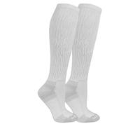 Dr. Scholl's Women's Advanced Relief Diabetic & Circulatory Knee High Socks, White, Shoe Size: 4-10 (2 Pairs)