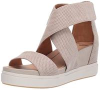 Dr. Scholl's Women's Sheena Wedge Sandal, Oyster Microfiber, 38 EU