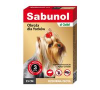 DR SEIDEL Sabunol Collier antiparasitaire pour Yorkshires et petits chiens 35 cm couleur or