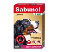 DR SEIDEL Sabunol GPI Collier antiparasitaire (puces & tiques) pour chiens 50 cm couleur rose