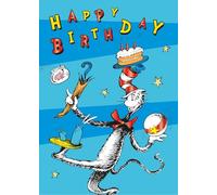 Dr Seuss Carte d'anniversaire Motif chat dans le chapeau
