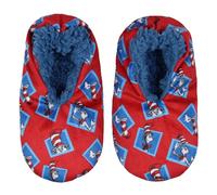 Dr. Seuss Chaussettes antidérapantes pour enfant Motif chat dans le chapeau, Rouge, Large-X-Large