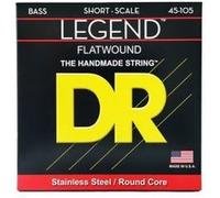 DR SFL-45 - Legend - Polished Flatwound Stainless Steel, jeu guitare basse, Medium 45-105 Short Scale