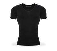 Dr. Shapeman T-shirt de compression | Homme | Col en V | Shapewear soutient la posture, Noir , XS/S