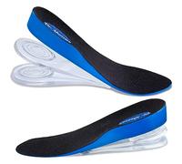 Dr. Shoesert Semelles intérieures réglables à 3 couches pour augmenter la hauteur, longueur 3/4 avec absorption des chocs, inserts de talon (taille L, bleu)