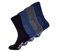 Dr.Socks 4 Paires Chaussettes Sans Elastique pour Diabetiques Bambou Extra Larges Chaussettes Pied Sensible (39-42, Bng)