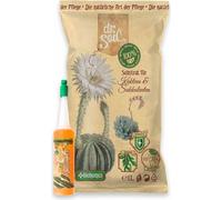 Dr.Soil Kit de soin des plantes pour l'entretien des cactus et des plantes succulentes avec substrat naturel pour cactus et plantes succulentes et additif d'arrosage pour cactus en flacons