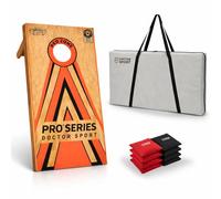 Dr Sport Cornhole Pro+ Kit 120 × 60 cm - Bois (pas de bois compressé) - Environ 14 kg par planche - 8 sacs à billes et sac de transport (1)