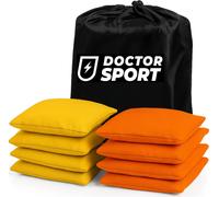 Dr Sport - Original Cornhole Bean Bag Set (set of 8) - 4 Yellow & 4 Orange - Sacs de Cornhole - Qualité durable - 400g 15x15cm