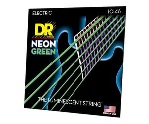DR String NGE-10 Neon Green Jeu de cordes pour guitare electrique