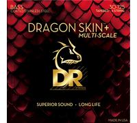 DR Strings Dragon Skin+ Coated Steel 6-String Medium 30-125 Tapered Multi-Scale Jeux de 6 cordes basses