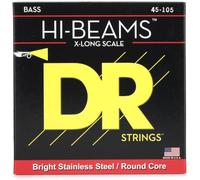 DR Strings Hi-Beam Round Core Bass Medium X-Long Scale | Noyau rond, acier inoxydable, son brillant, beaucoup de soutien, fabriqué aux États-Unis