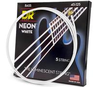 DR Strings – Jeu de cordes pour guitare basse NWB5-45 Hi-Def Neon Blanc, 5 cordes Medium 45-125